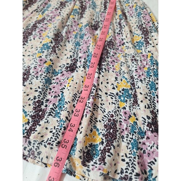 Free People Miss Right Floral Print Cutout Mini Dress Ivory Multi Sz Large - Picture 5 of 7